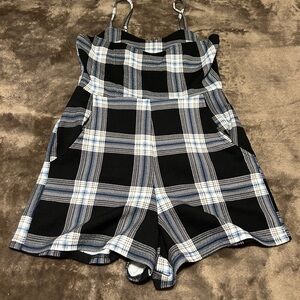 Women’s multi-color plaid romper